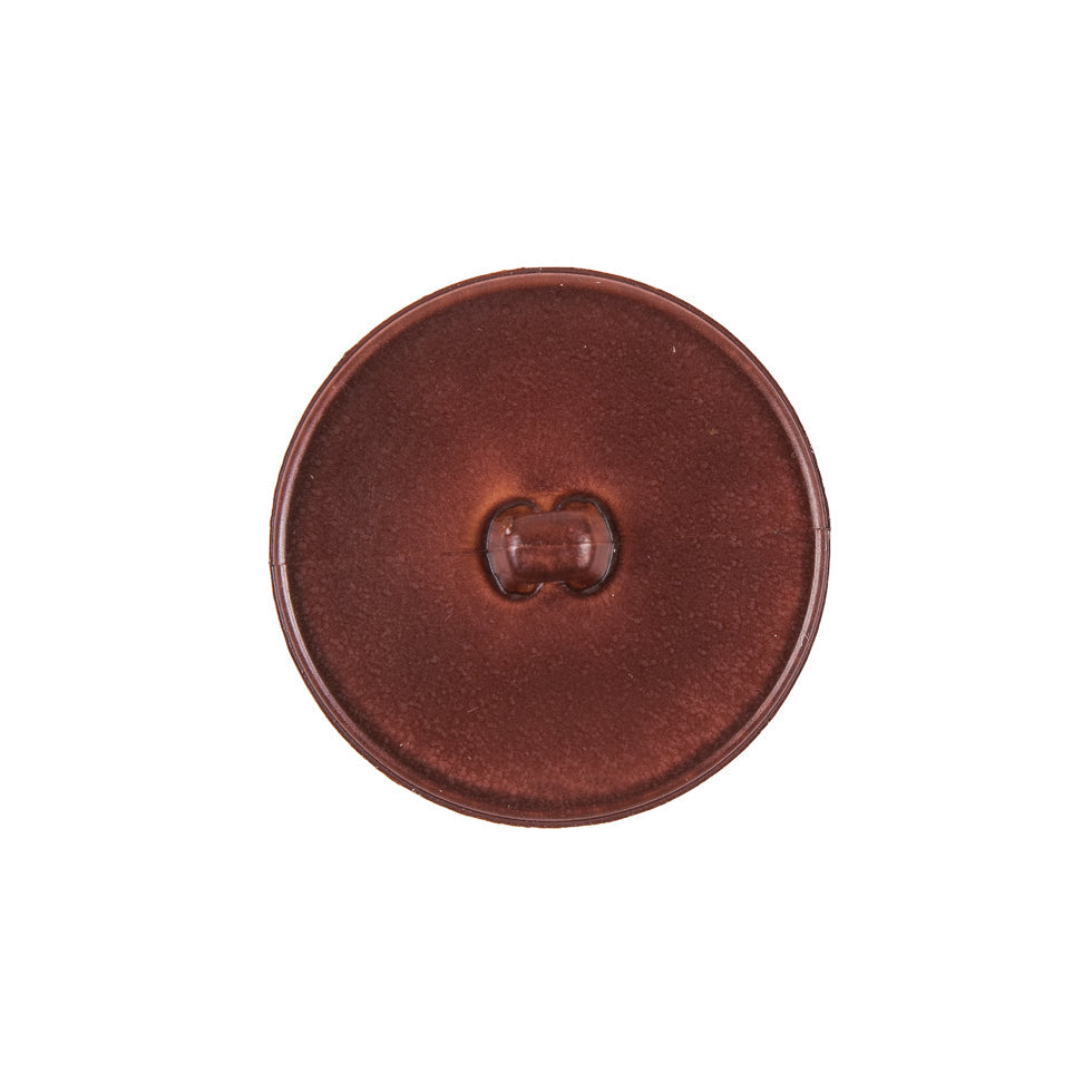 Italian Dark Brown Top-Stitched Plastic Shank Back Button - 36L/23mm