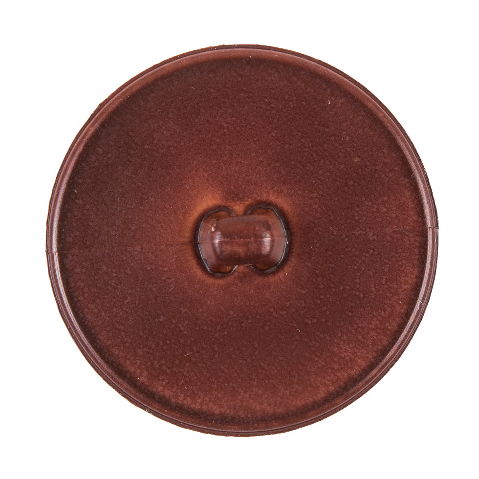 Italian Dark Brown Top-Stitched Plastic Shank Back Button - 54L/34mm