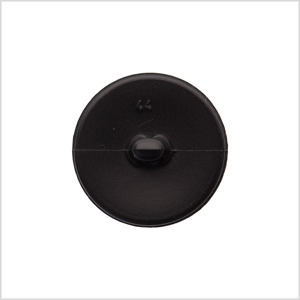 Italian Black Top-Stitched Plastic Shank Back Button - 44L/28mm