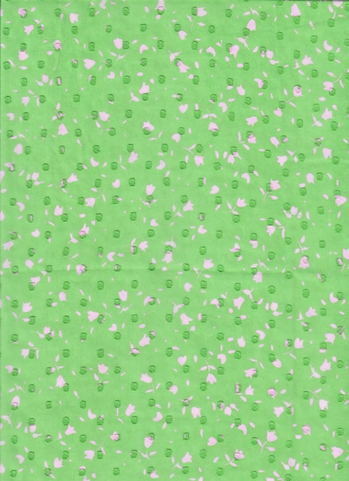 1 Yard Flat Swiss Dot Chiffon, Small Floral Woven Fabric Sheer Drapery 57/58" Width