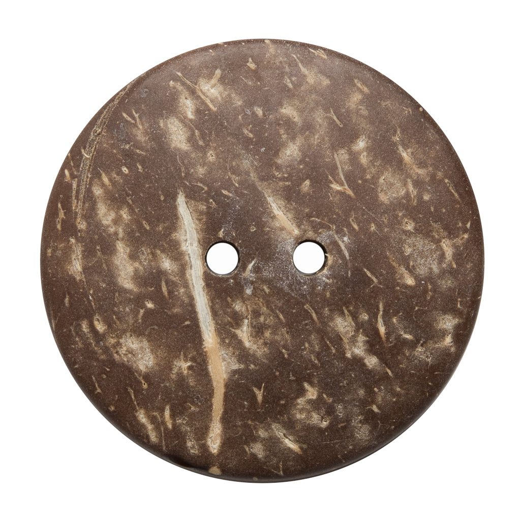 Italian Brown and Gold Coconut Button - 64L/40.5mm