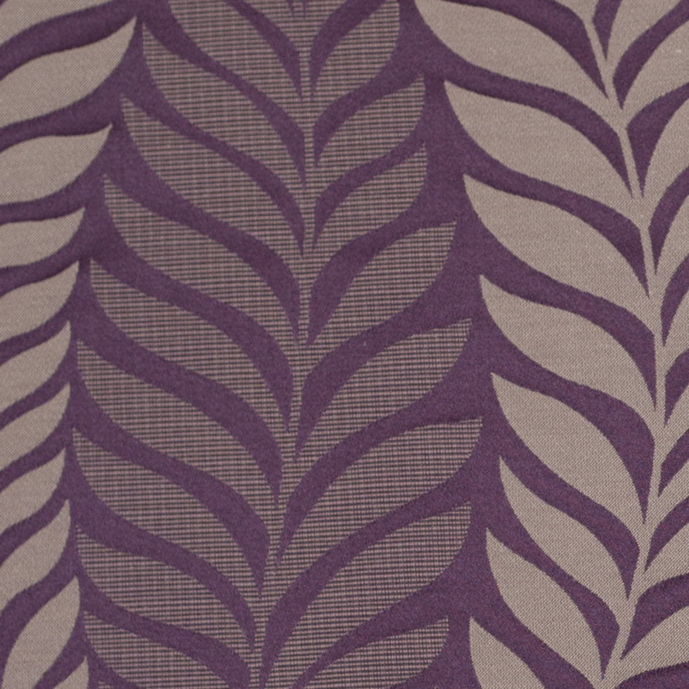 Plum and Taupe Leaves Satin Jacquard