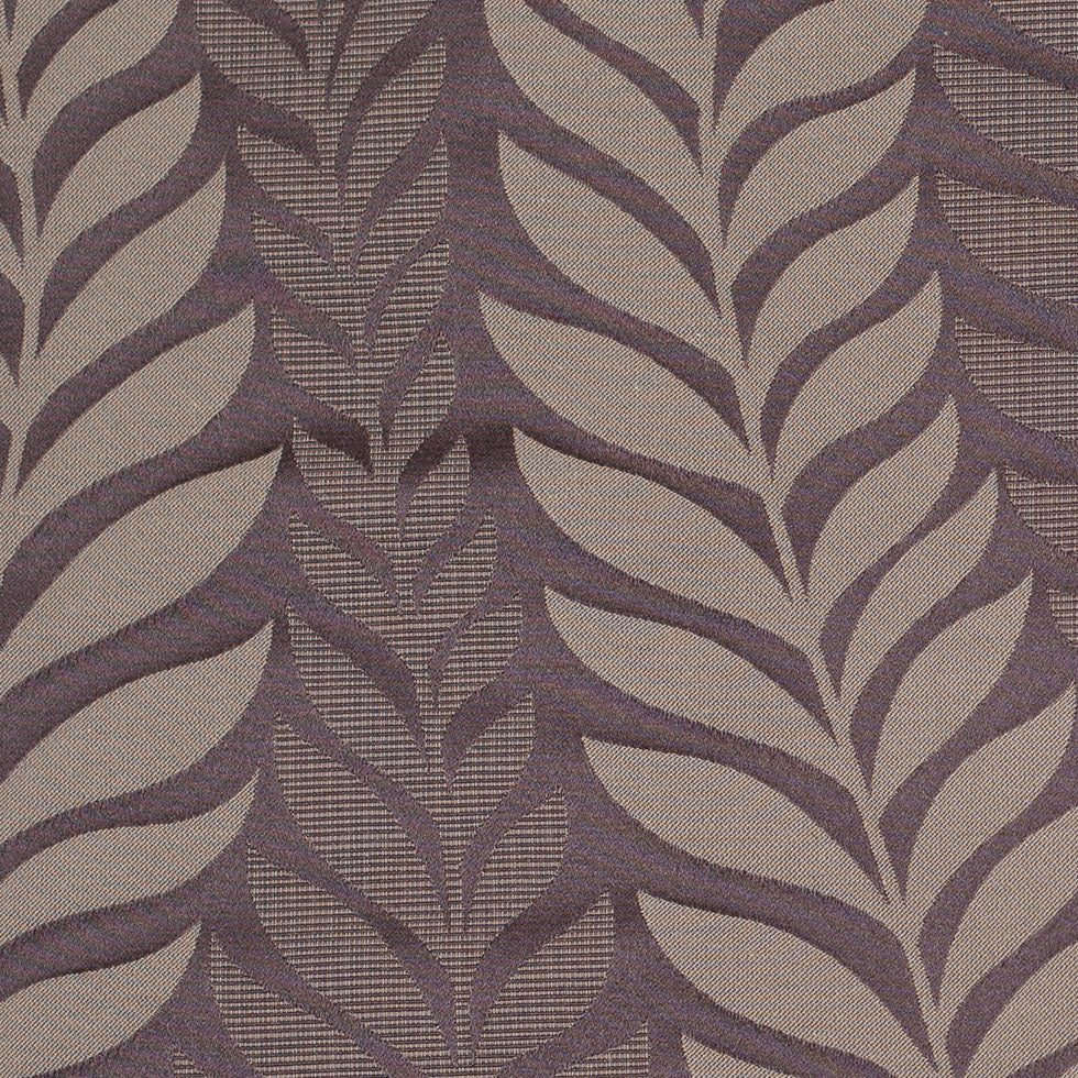 Deep Taupe Tone-on-Tone Leaves Satin Jacquard