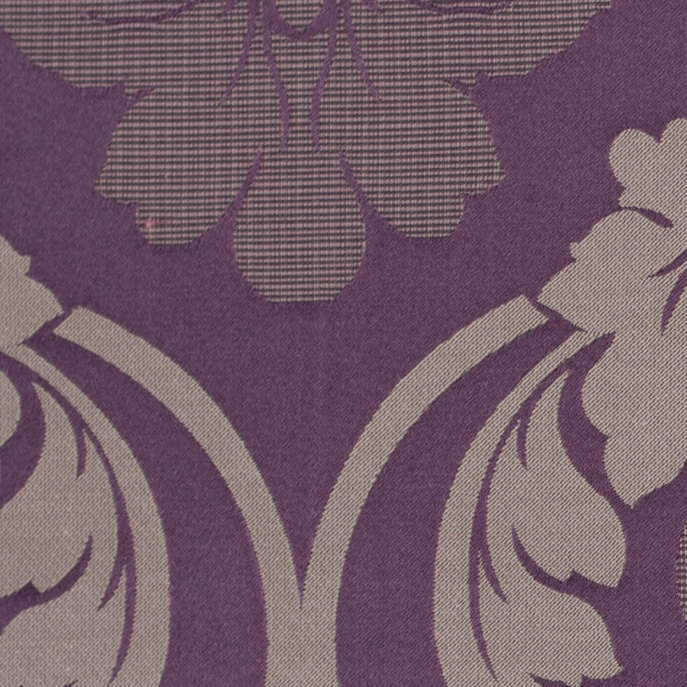 Plum Wine Floral Damask-Pattern Satin Jacquard