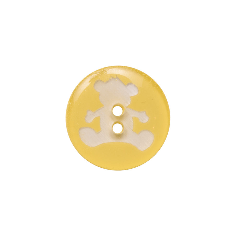 Italian Yellow Bear Plastic Button - 24L/15mm