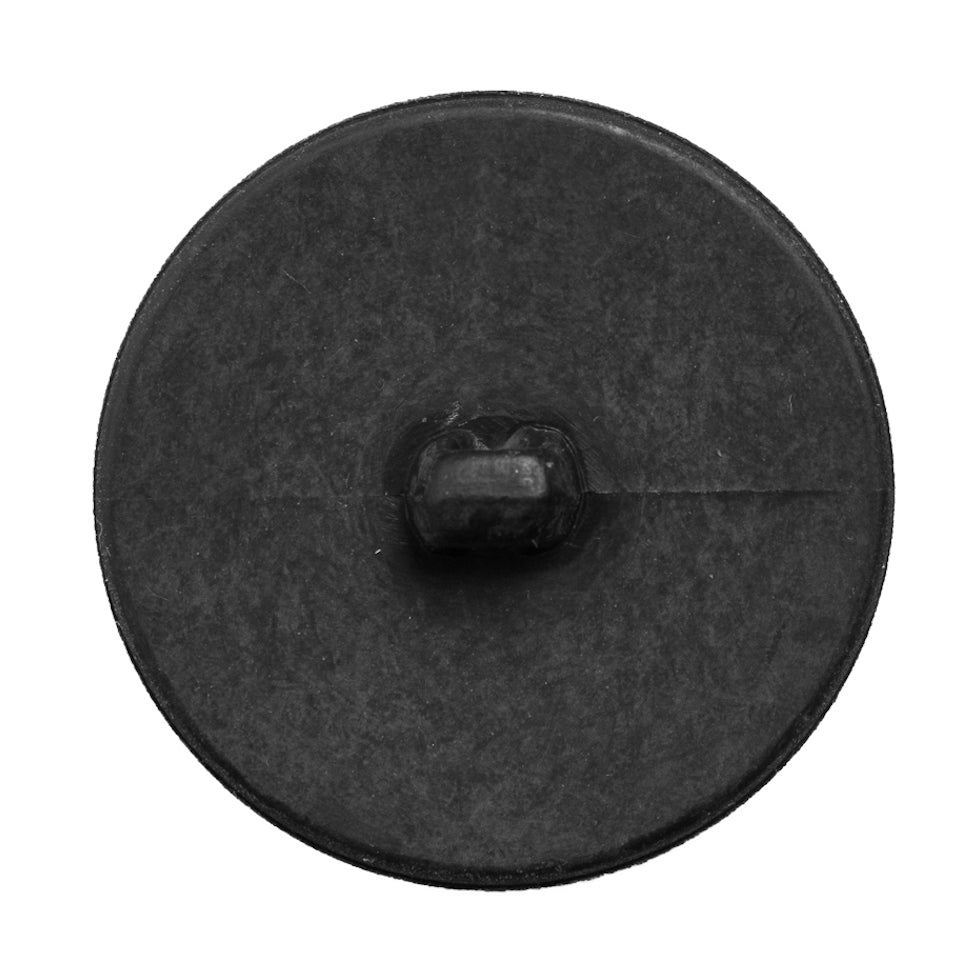 Italian Black Wavy-Textured Plastic Shank Back Button - 54L/34mm