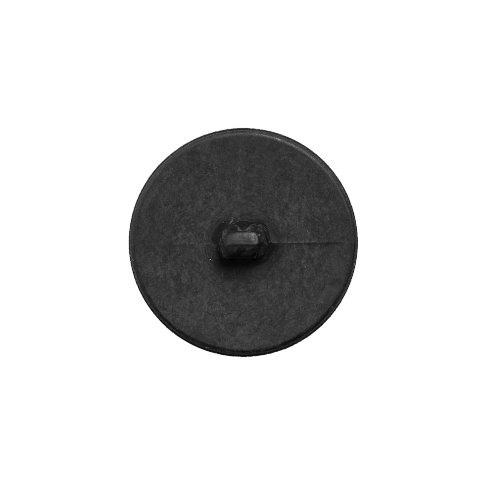 Italian Black Wavy-Taxtured Plastic Shank Back Button - 24L/15mm