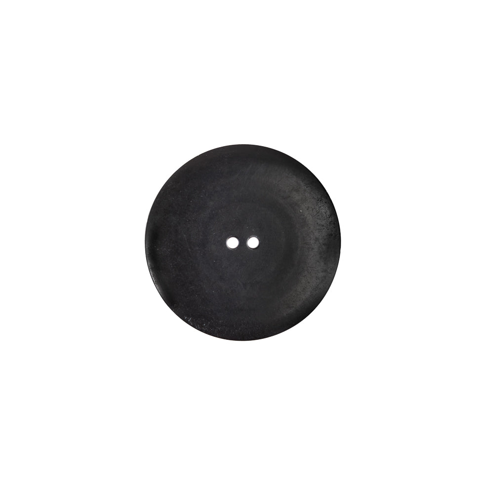 Italian Black and Silver 2-Hole Plastic Button - 28L/18mm