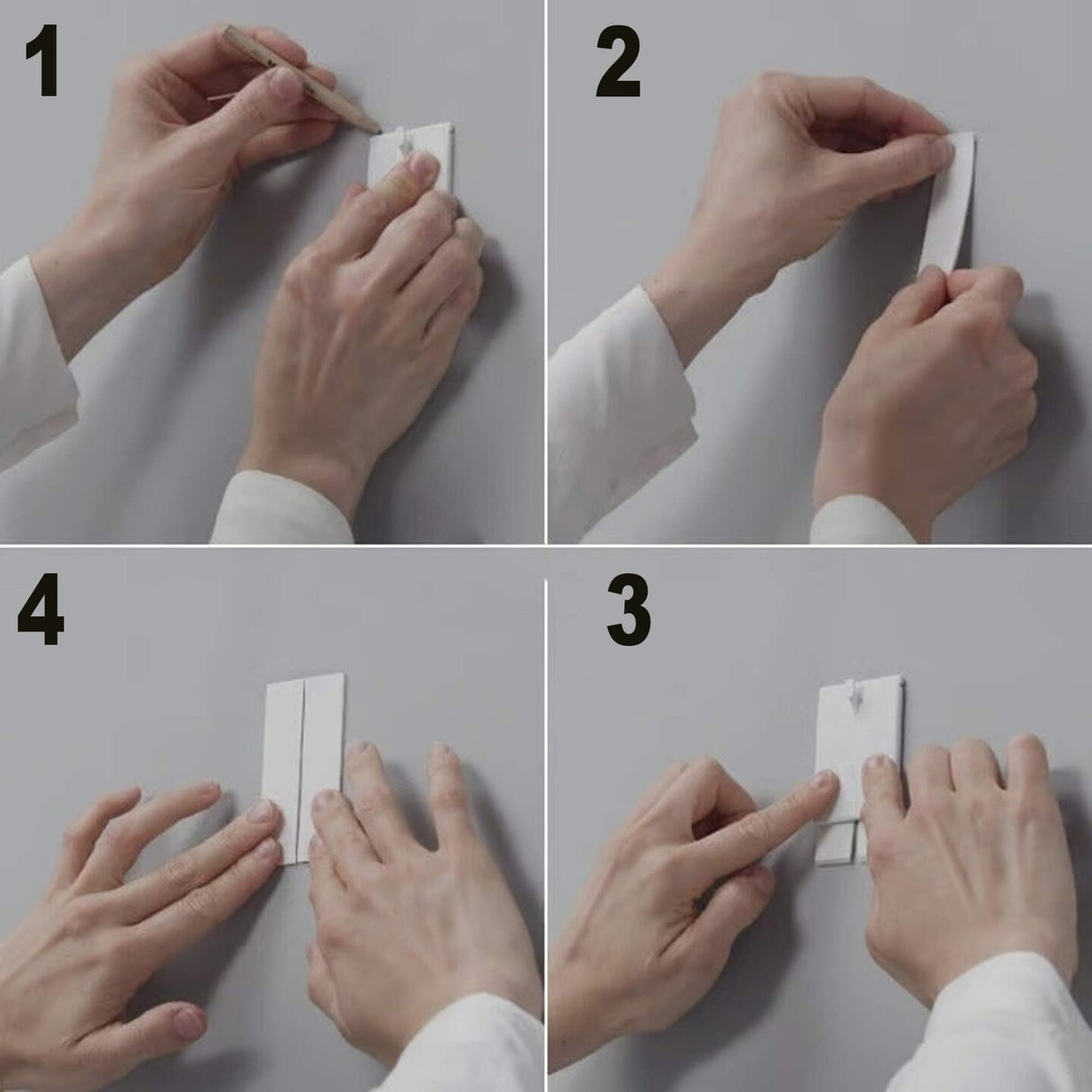 White Adhesive Hook for Frames – No Drilling Needed for Easy Picture Hanging