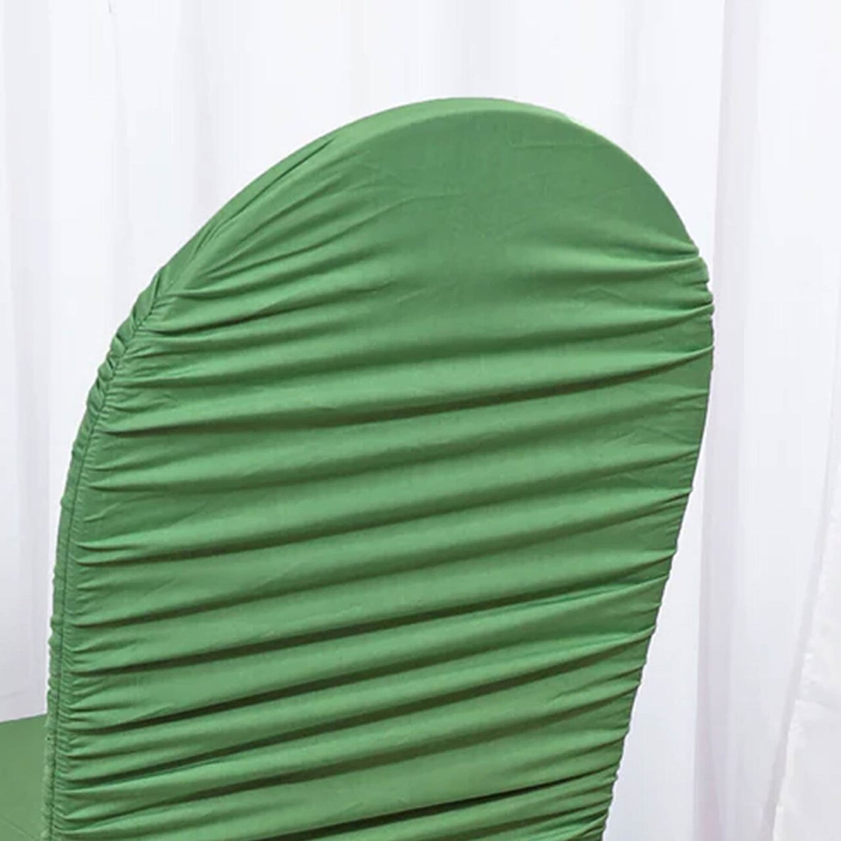 1 Piece Clover Green Rouge Chair Cover, Ruffled Spandex Fit for Banquet Seating