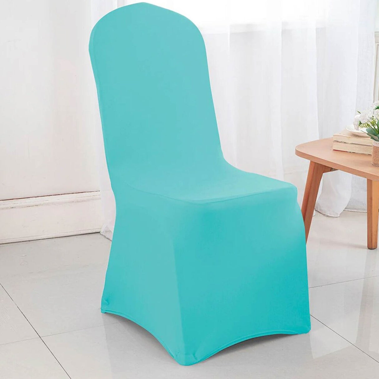 1 Piece Spandex Banquet Chair Cover Pool Blue Stretch Wrinkle Free Elegant Event Decor