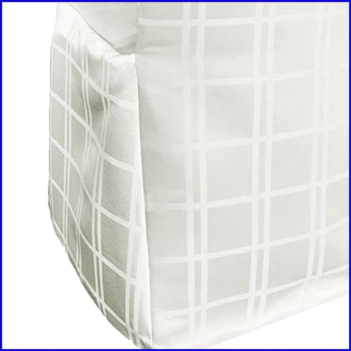 1 Piece Ivory Plaid Jacquard Polyester Banquet Chair Cover Elegant Rustic Slipcover