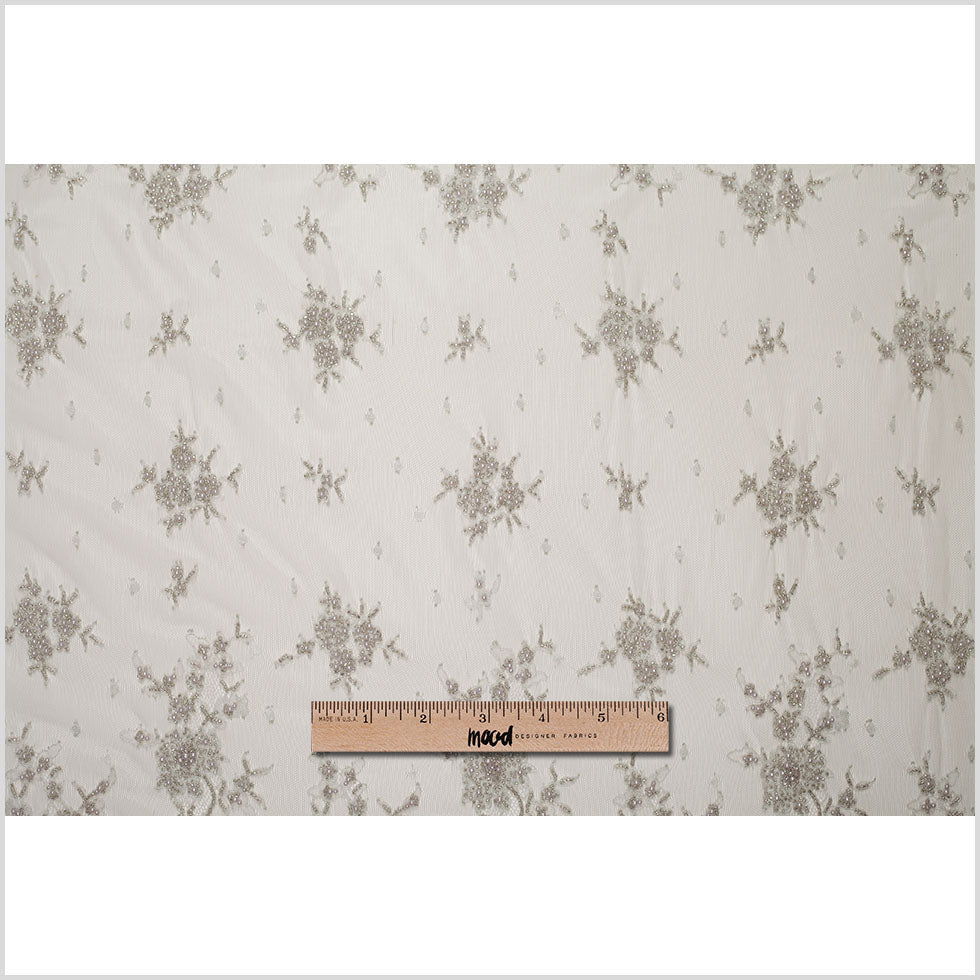 Beaded Lace - Silver Floral