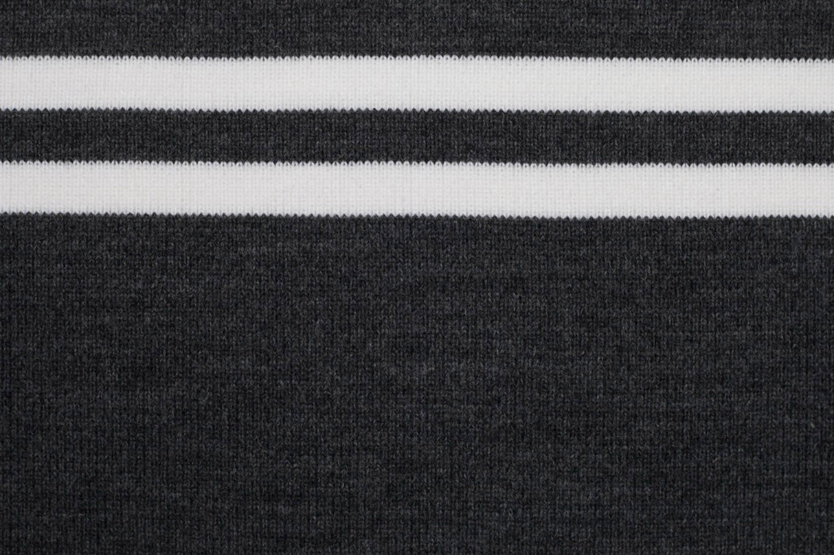 Dark Gray Striped Acrylic 7" X 64" Rib Knit Trim