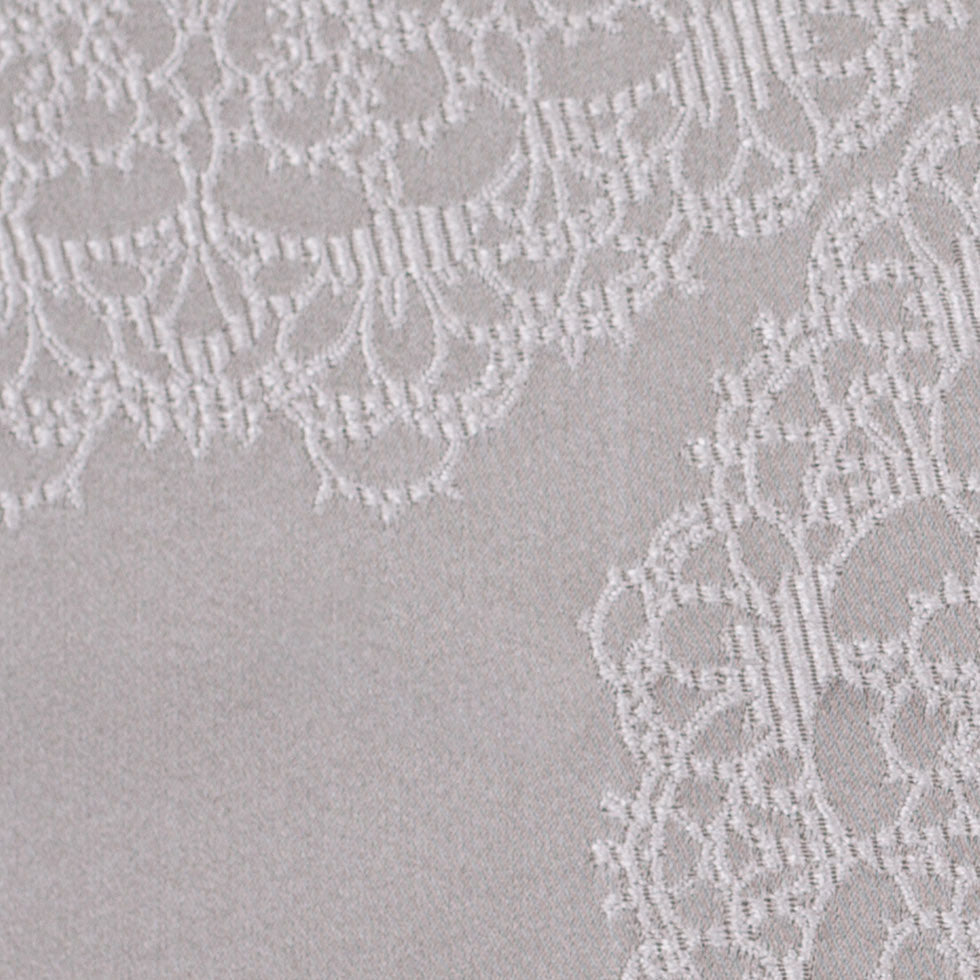 Silver Taupe "Doilies" Satin Jacquard