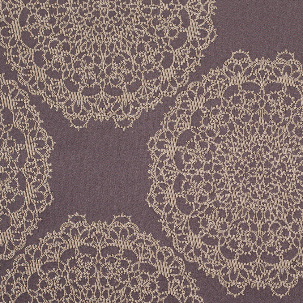 Chocolate and Gold "Doilies" Satin Jacquard