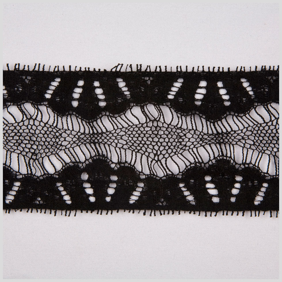 3" Black French Lace