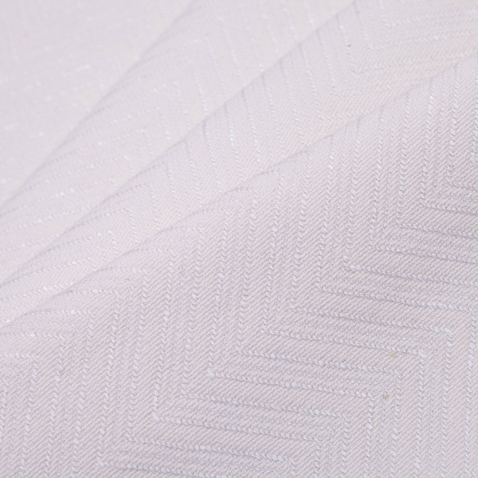 Ivory Wide Herringbone Embroidered Cotton
