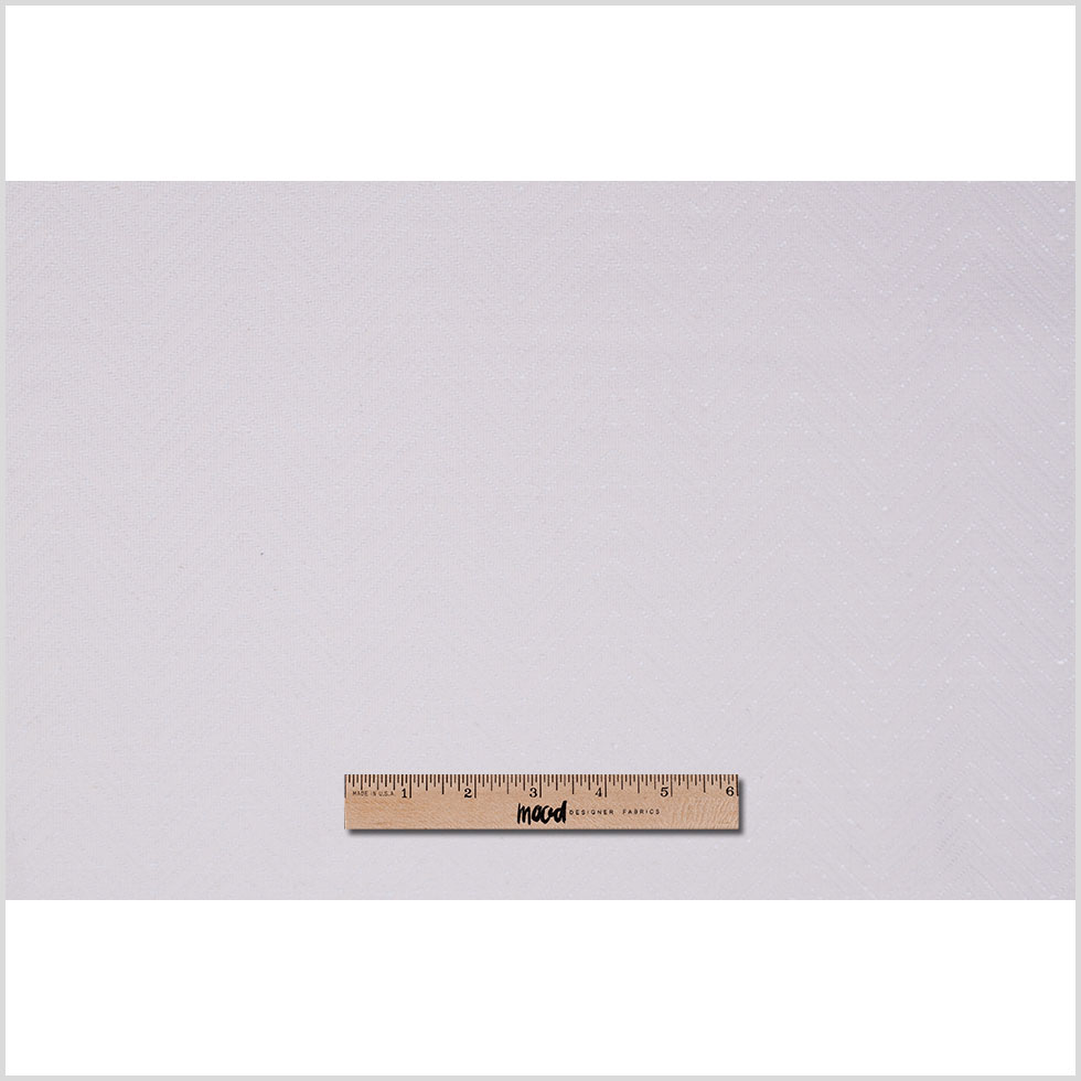 Ivory Wide Herringbone Embroidered Cotton