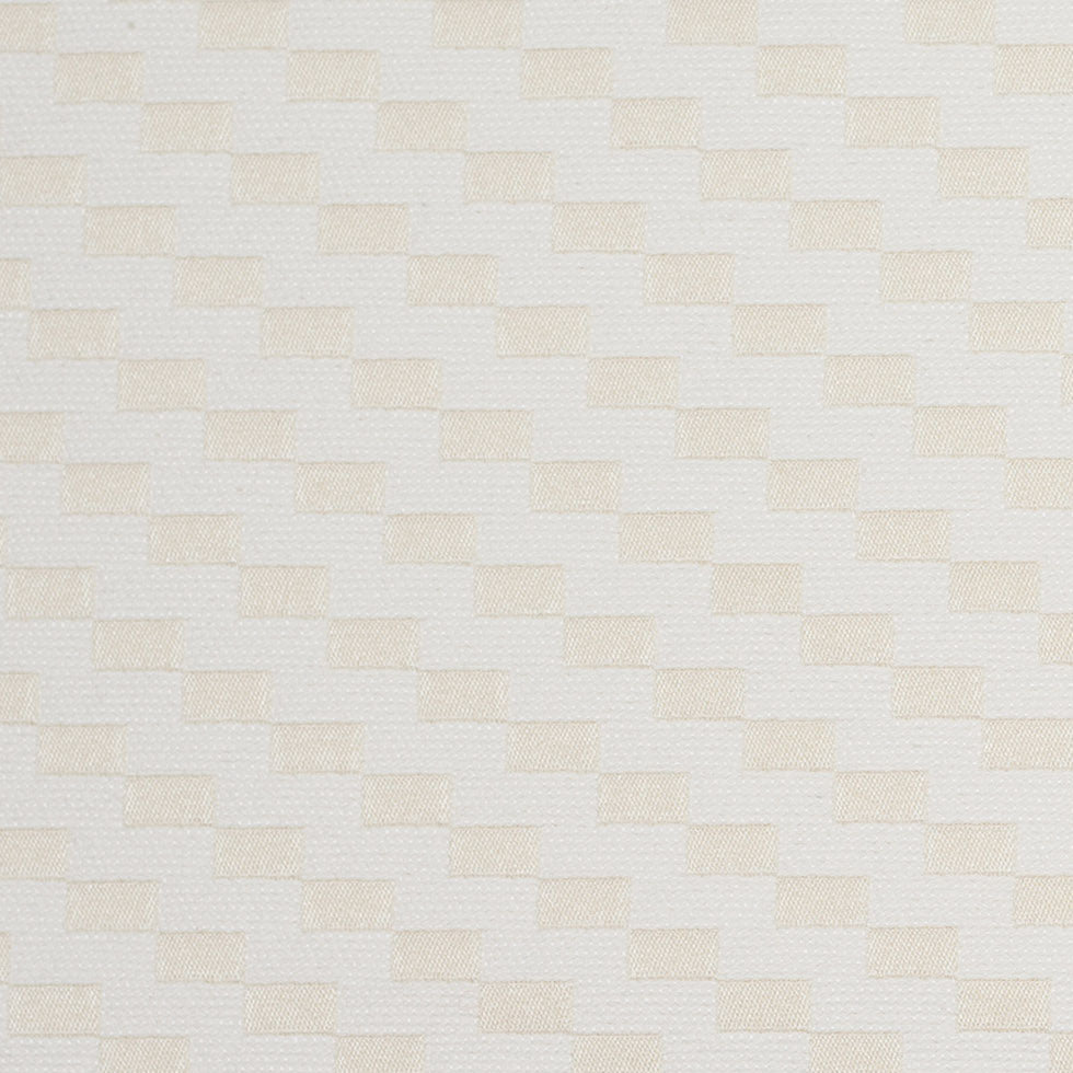 Ecru Rectangle Checkerboard Woven Cotton