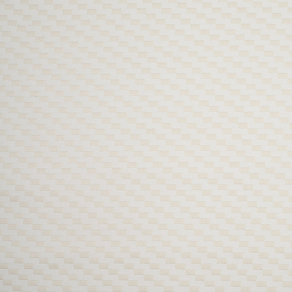 Ecru Rectangle Checkerboard Woven Cotton