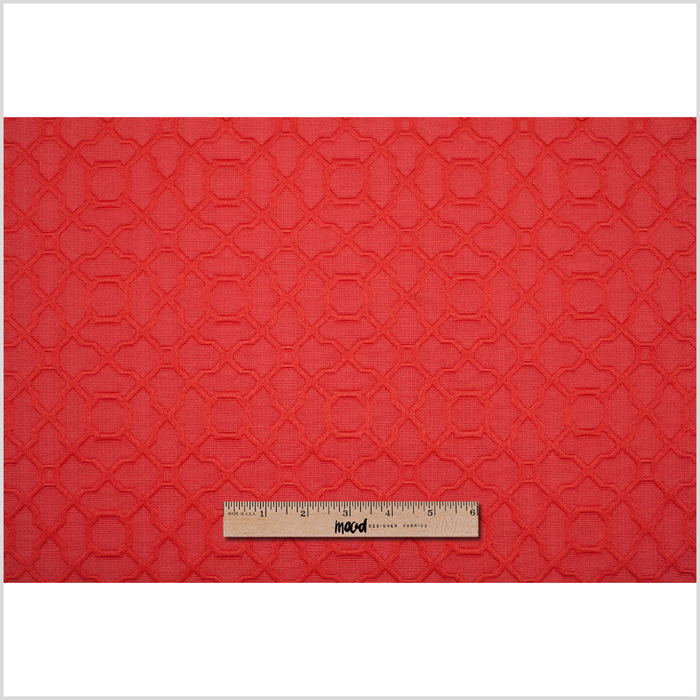 Candy Apple Raised Lattice Pattern Cotton Woven