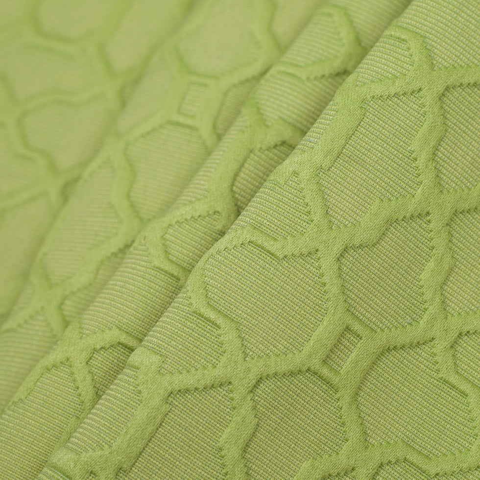 Lime Raised Lattice Pattern Cotton Woven