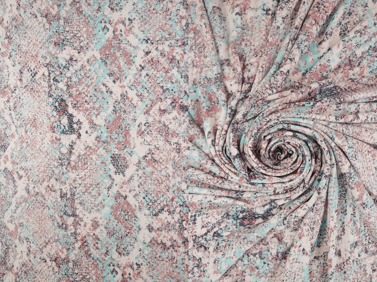 Snake Skin Print Rayon Jersey Knit Fabric 1 Yard Soft Stretch Lightweight 58/60" Wide