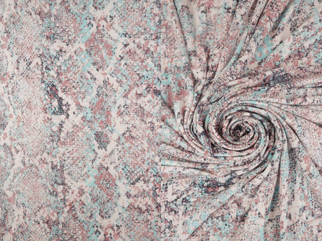 Snake Skin Print Rayon Jersey Knit Fabric 1 Yard Soft Stretch Lightweight 58/60" Wide