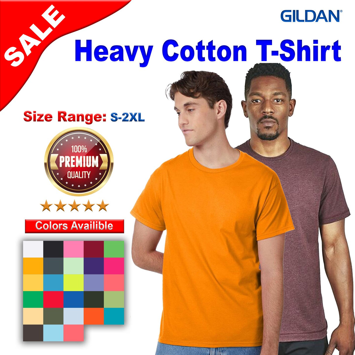 Gildan® Heavy Cotton Crewneck Short Sleeve T-Shirt