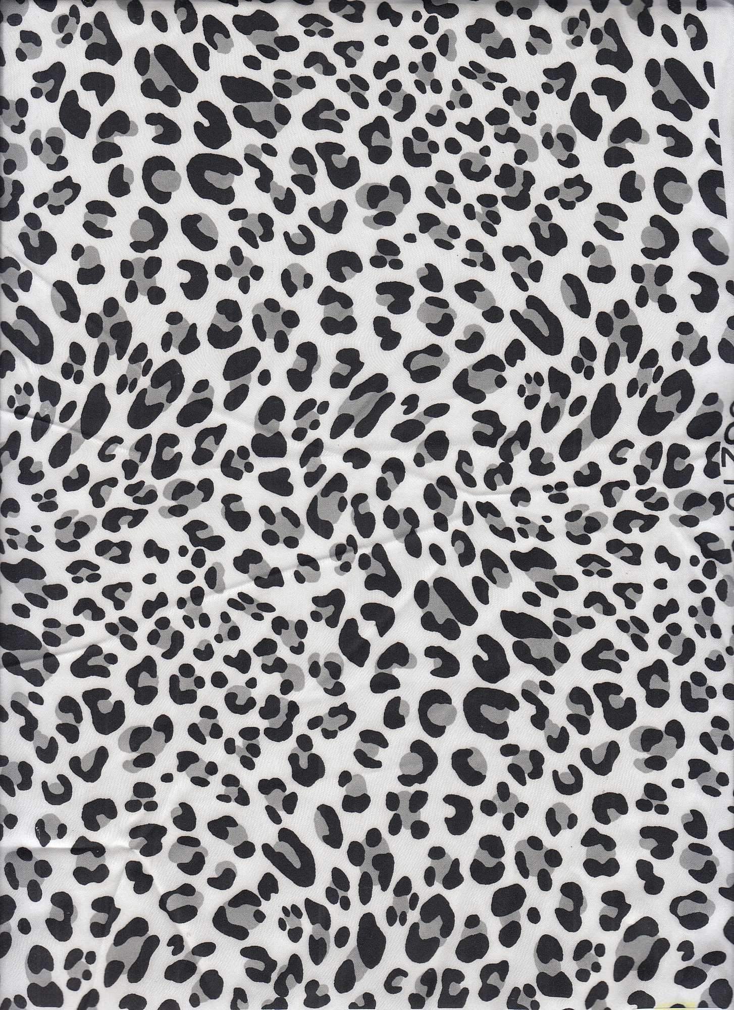 1 Yard Shiny Polyester Satin Grey Animal Print, 57/58'' Wide Fabric