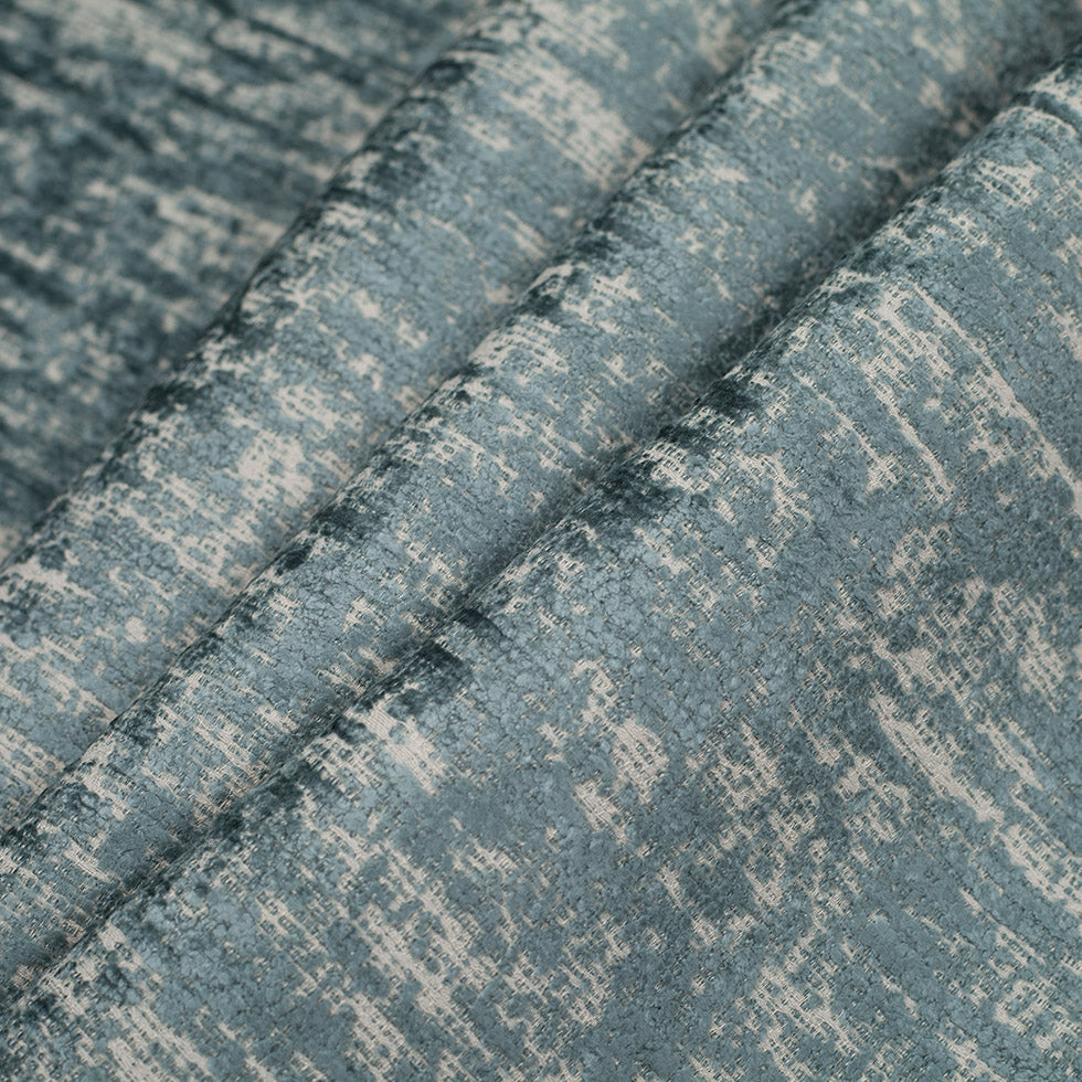 Cornflower Blue Polyester-Acrylic Flocked Woven