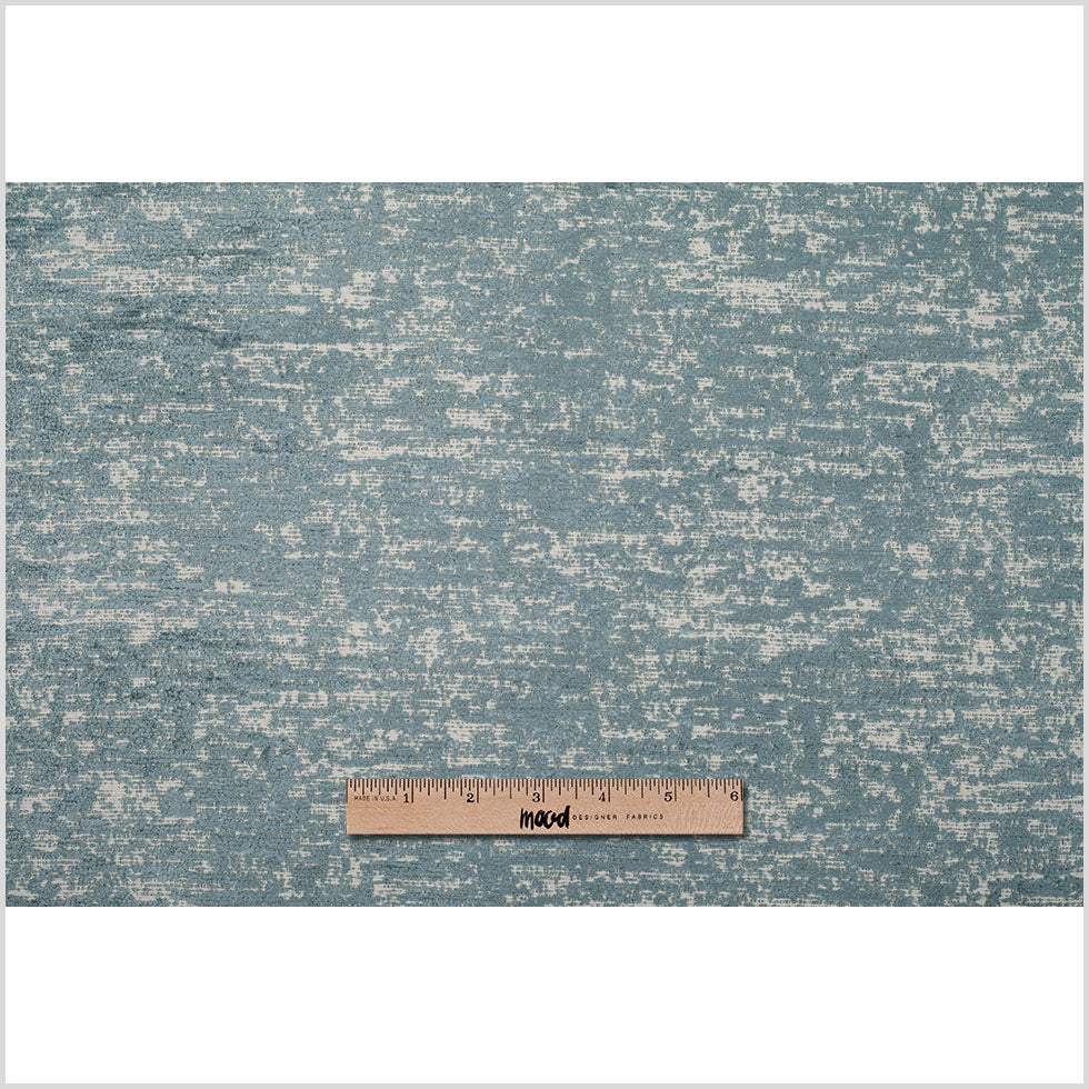 Cornflower Blue Polyester-Acrylic Flocked Woven