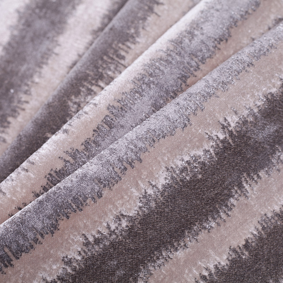 Platinum and Oxford Tan Polyester-Viscose Cut-Out Velvet
