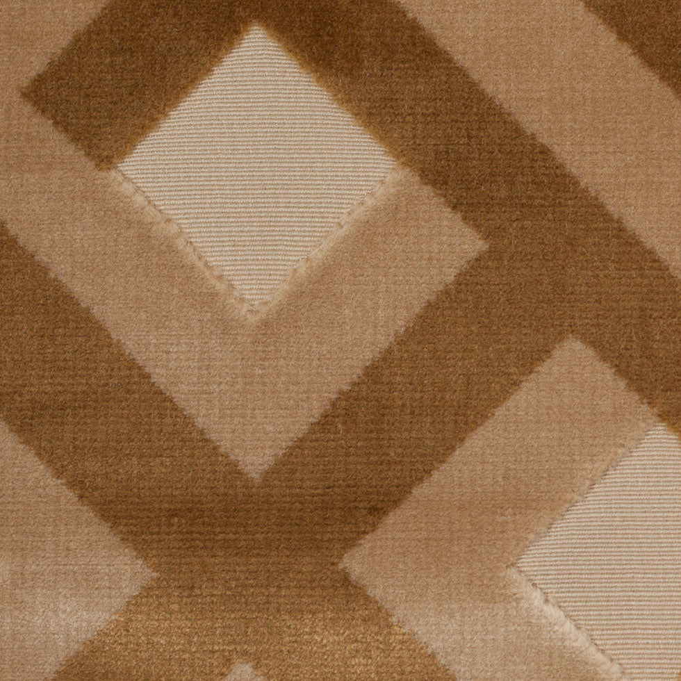 Nugget and Croissant Geometric Polyester-Acrylic Flocked Chenille