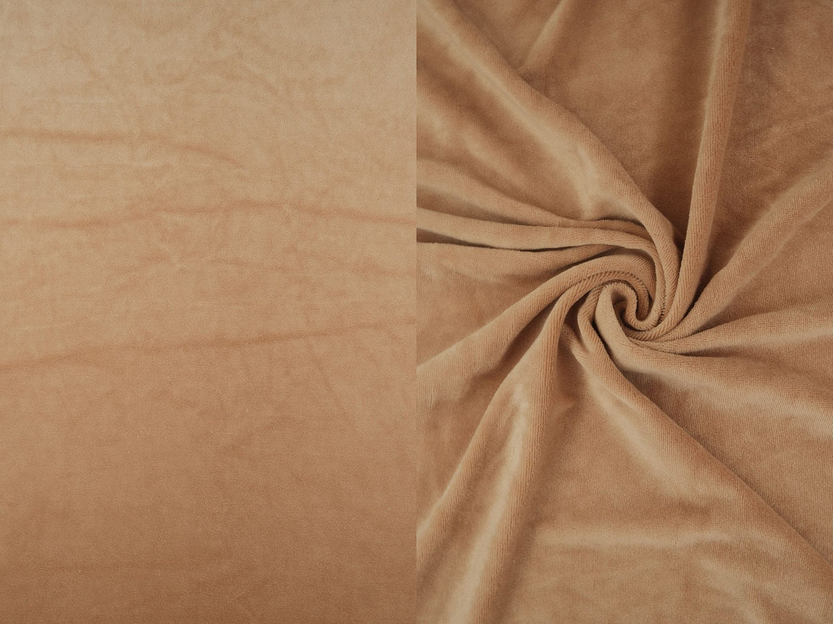 Stretch Velour Knit Fabric Solid