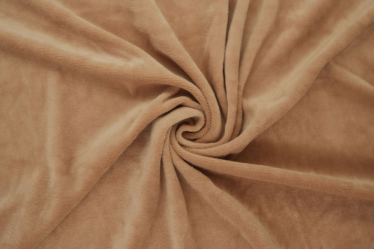Stretch Velour Knit Fabric Solid