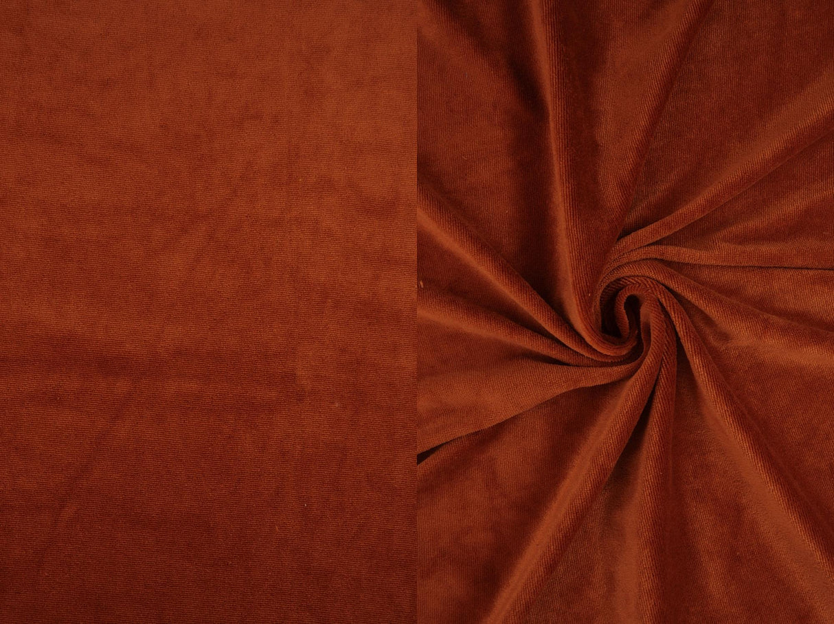 Stretch Velour Knit Fabric Solid