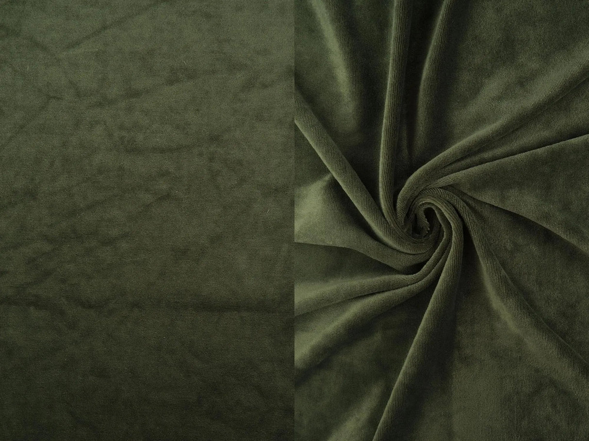 1 Yard Solid Velour Stretch Fabric Soft Plush 58/60 Inches Wide