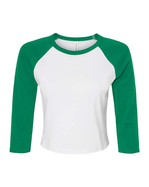 Women's Micro Rib Three-Quarter Raglan Sleeve Baby Tee