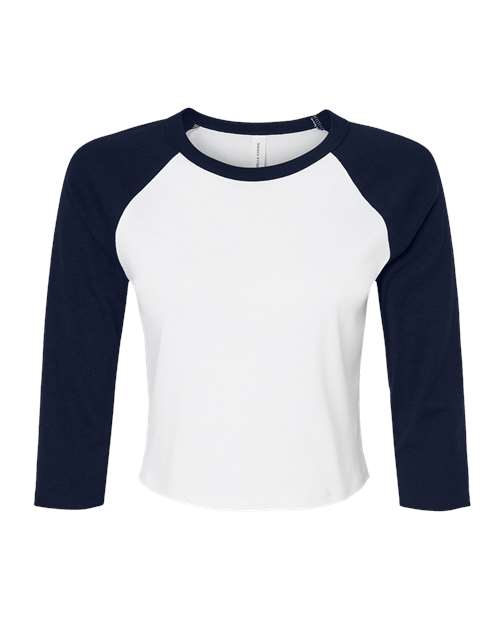 Women's Micro Rib Three-Quarter Raglan Sleeve Baby Tee