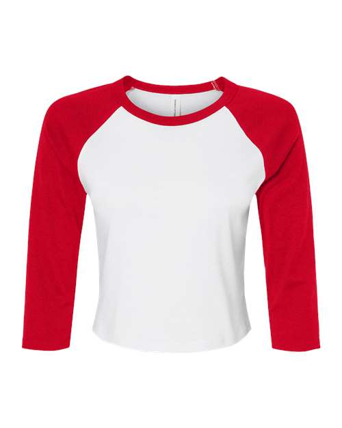 Women's Micro Rib Three-Quarter Raglan Sleeve Baby Tee