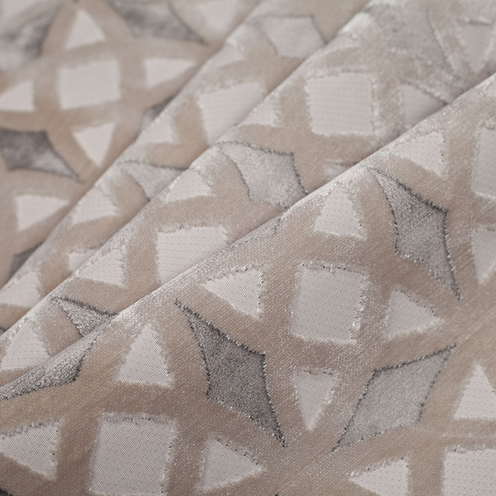 Platinum Black Geometric Laser Cut Velvet