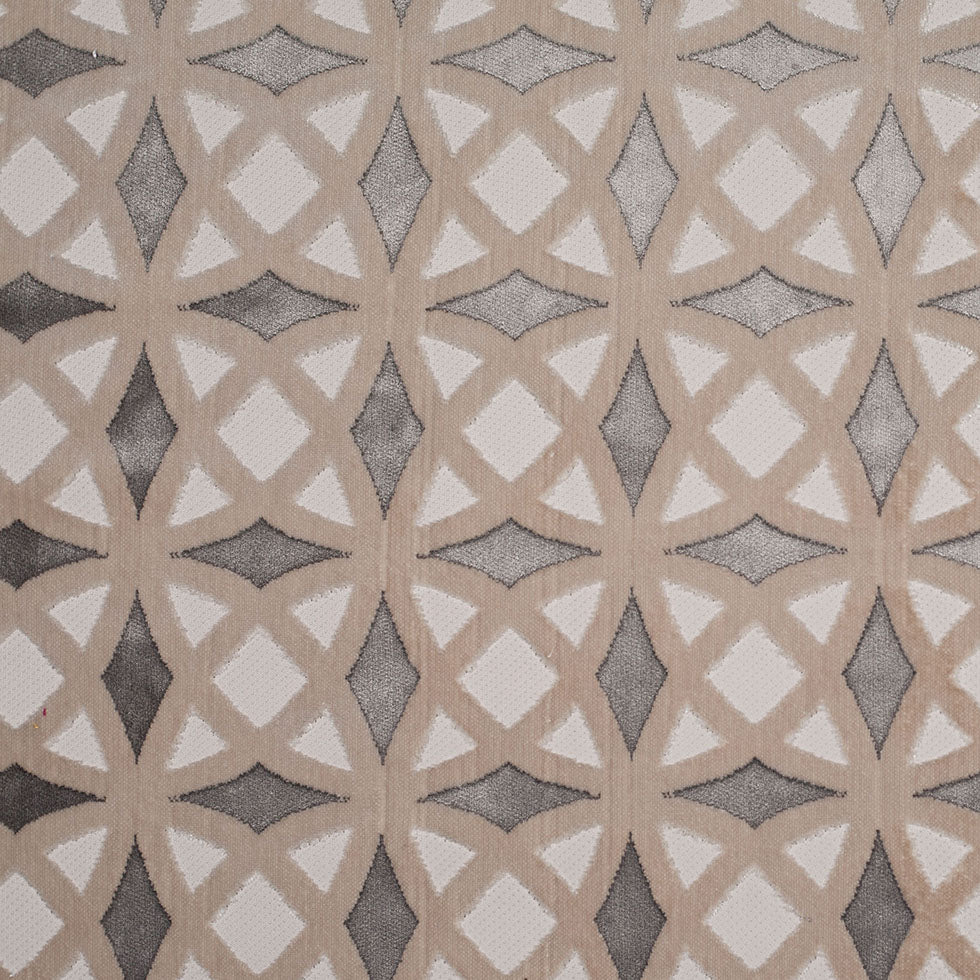 Platinum Black Geometric Laser Cut Velvet