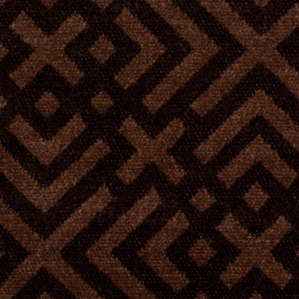 Espresso and Woodsmoke Geometric Acrylic-Polyester-Viscose Chenille