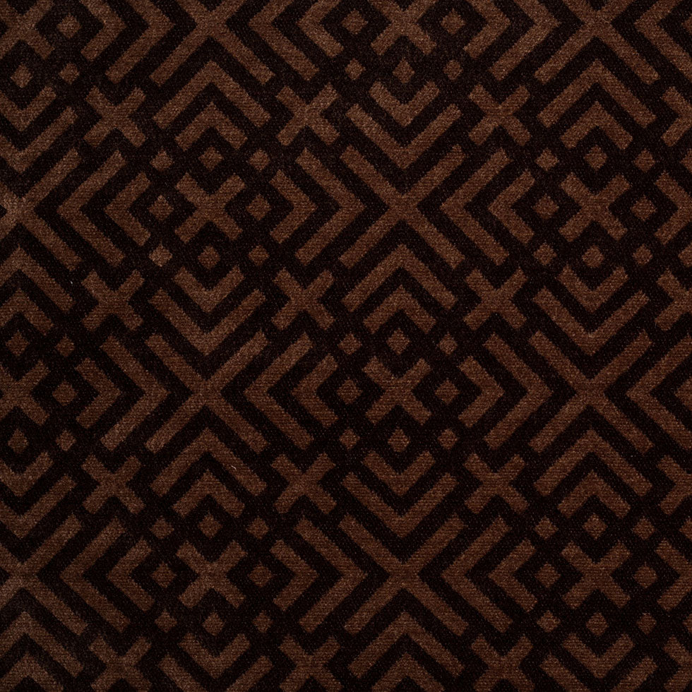 Espresso and Woodsmoke Geometric Acrylic-Polyester-Viscose Chenille