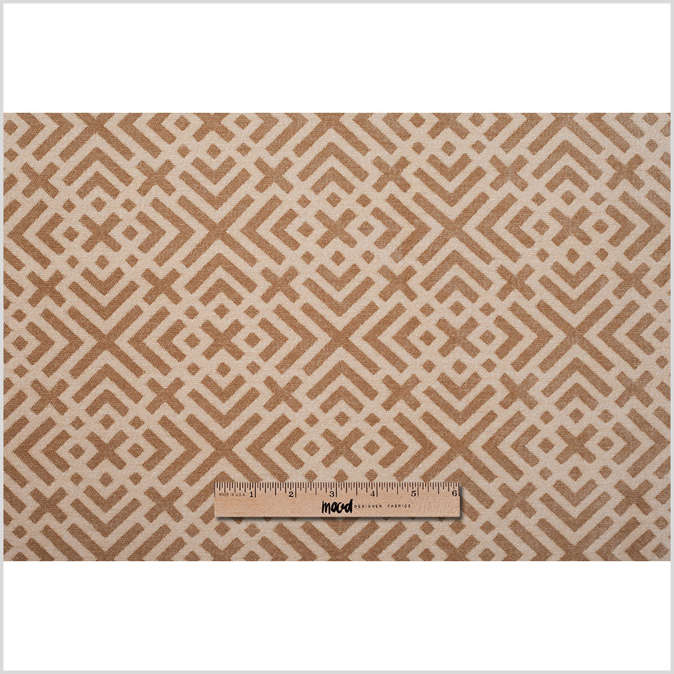 Tannin and Eggnog Geometric Acrylic-Polyester-Viscose Chenille