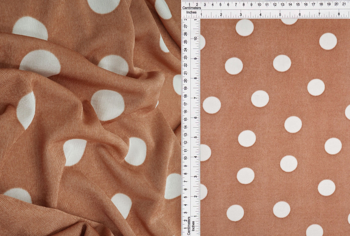Polka Dot Ribbed Stretch Knit Fabric