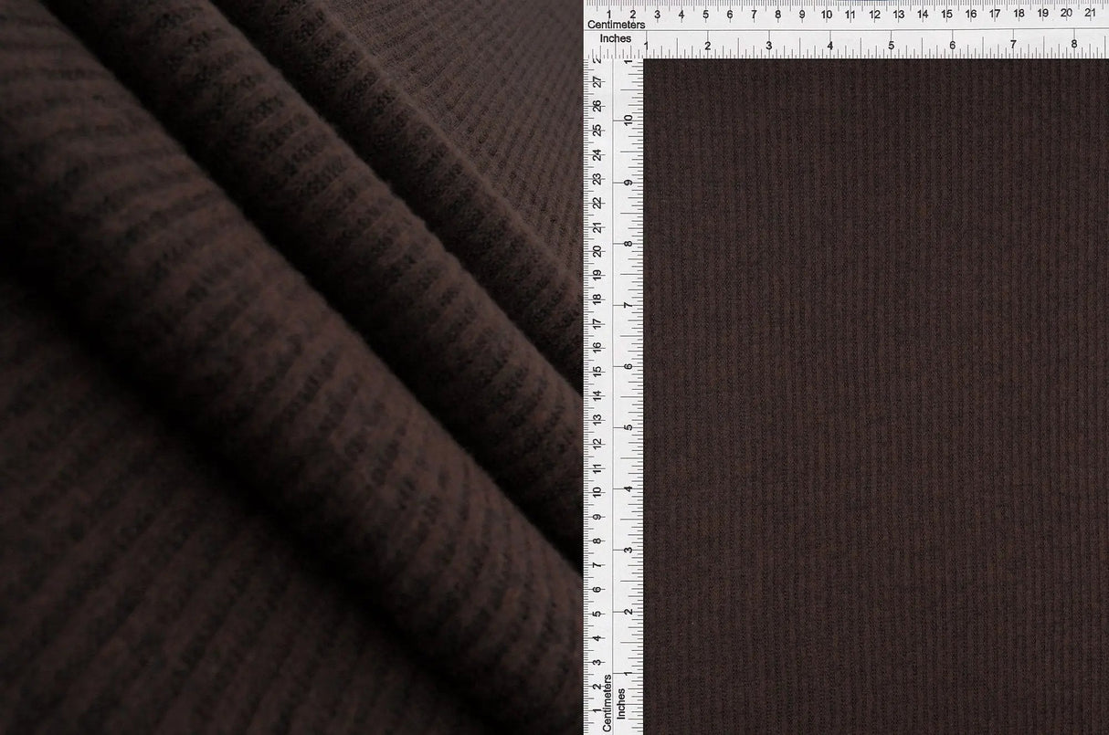 2x2 Rib Brushed Two Tone Sweater Fabric 1 Yard Soft Stretch Cozy 58/60" Wide