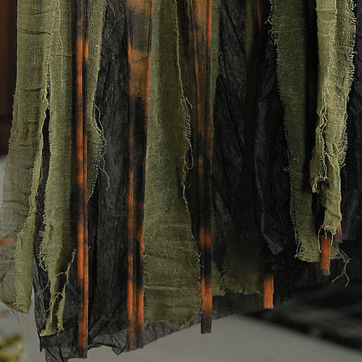 29 1/2" Hanging Pumpkin Man with Burlap Skeleton Head Halloween Decoration